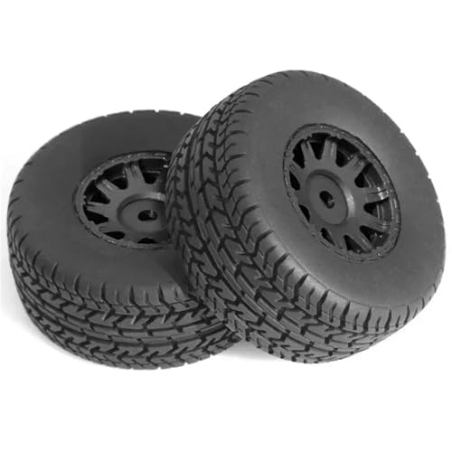 RC-Auto, 4 Stück, 65 mm, Gummireifen mit Radnabe, 12 mm Sechskant, ARA550116 for ARR-ma 1/14 for Mojave GROM, RC-Auto, Upgrade-Teile, Zubehör(Zwart) von YXIUEYINGE