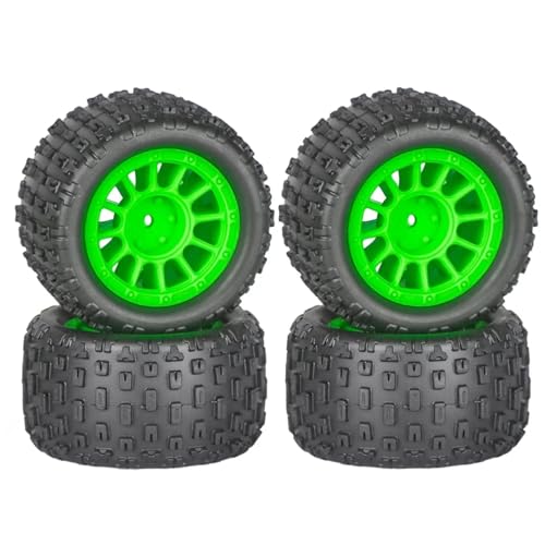 RC-Crawler-Autoteil, 4 Stück, 74 mm, Gummireifen, 12 mm Sechskant, for ARR-ma 1/18, for Granite Grom, for Typhon GROM, RC-Auto-Upgrade-Teile(Green) von YXIUEYINGE