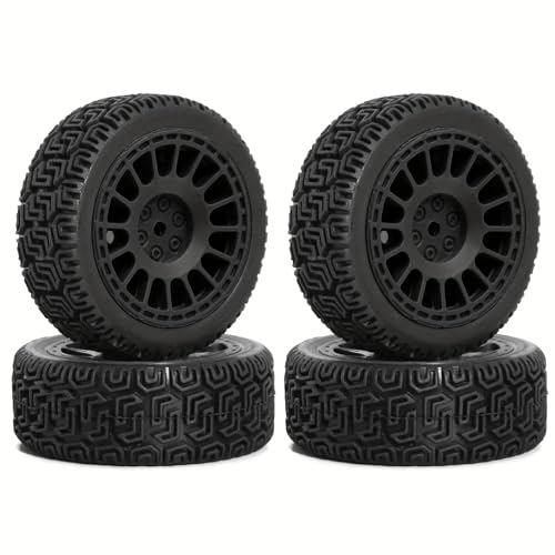 RC Flache Sport Auto 1:10 Labyrinth Reifen 70mm Zug Reifen XV01 for Tam-iya TT01 Grip Weichen Reifen(Zwart) von YXIUEYINGE