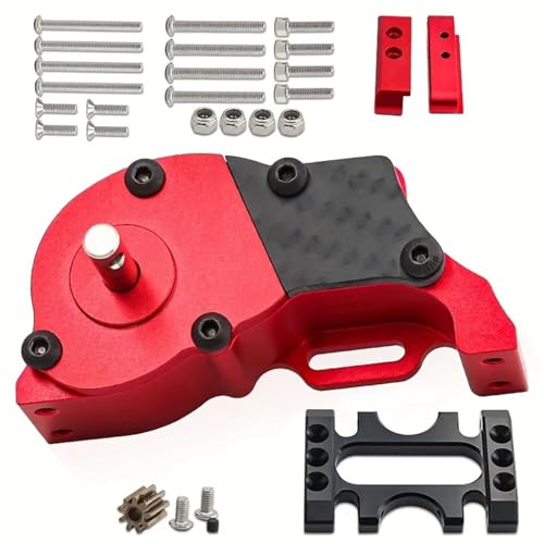 SCX10 LCG Metallgetriebe for 1/10 RC Crawler Aluminium-Getriebe-Upgrade-Kit Komplette Getriebebaugruppe for Axial SCX10 II III(Rood) von YXIUEYINGE