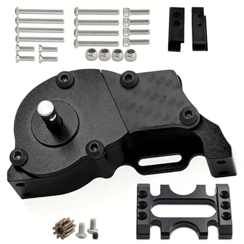 SCX10 LCG Metallgetriebe for 1/10 RC Crawler Aluminium-Getriebe-Upgrade-Kit Komplette Getriebebaugruppe for Axial SCX10 II III(Zwart) von YXIUEYINGE