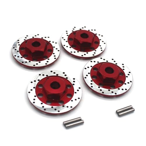 Scheibenbremse 12MM Radsechskantnabe for Hyper Go 1/14 14301 14302 14303 14209 14210(Rood) von YXIUEYINGE