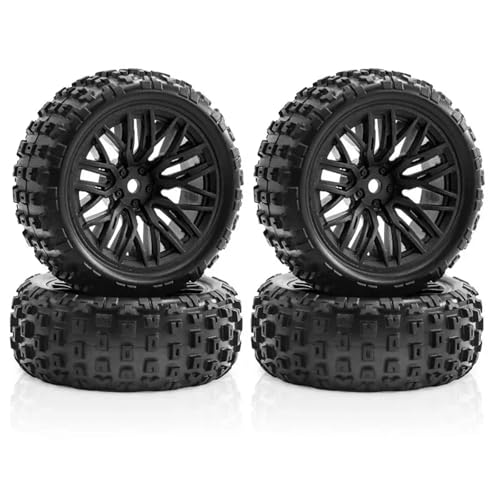 TRXS 4PCS Verbesserte Baum-Stil Rad Naben & Rock Terrain Reifen for ARR-ma 1/18 2S for Typhon Grom, hohe-Zähigkeit 55A Gummi(Zwart) von YXIUEYINGE