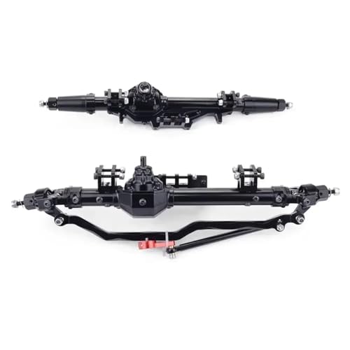 YXIUEYINGE 1/10 RC Autos Komplette Aluminium Legierung Vordere Hinterachse for RC Crawler for Axial for Wraith for Rock Racer 90018 90045 RR10 90048 90053(Zwart) von YXIUEYINGE