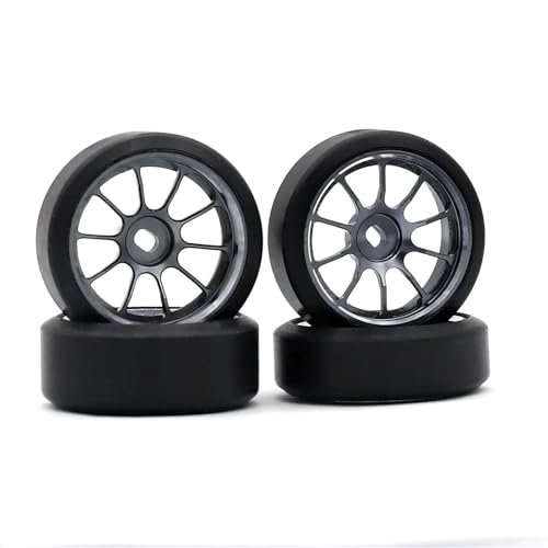 YXIUEYINGE 1,5 Grad Hartplastik-Driftreifen, Metallfelge for Wltoys 284131 K969 K989 for Kyosho Mini-Z 1/28 RC Car Upgrade-Teile(1.5 Degrees Titanium) von YXIUEYINGE
