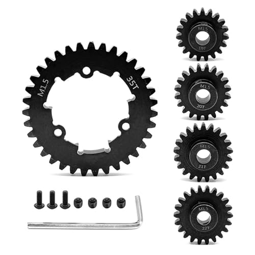 YXIUEYINGE 1,5 Modul 35T Stirnrad M1,5 Getriebe Anzug 6447X 6448X for Trax-xas 1/5 X-Maxx 6S 8S 1/6 XRT RC Auto Upgrade Teile(A 35t 19 20 21 22t) von YXIUEYINGE