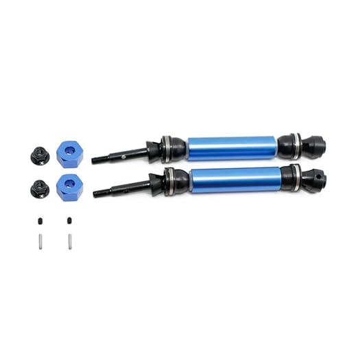 YXIUEYINGE 1 Paar Metall-CVD-verbesserte Antriebswellen mit Radnaben-Adapterstiften und Muttern-Kit for ECX 2WD-Serie Ruckus Axe Circuit 1/10 RC-Auto(Blauw) von YXIUEYINGE