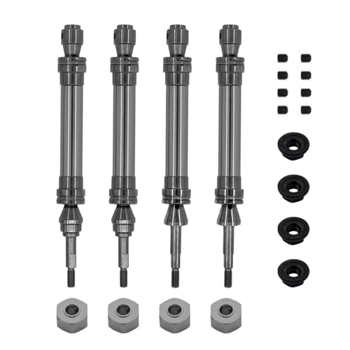 YXIUEYINGE 1 Set RC Car Metal CVD Front and Rear Drive Shafts 1/10 for Trax-xas Slash for Rustler for Stampede for Hoss VXL 4X4 Upgrade Parts(Dark Grey) von YXIUEYINGE
