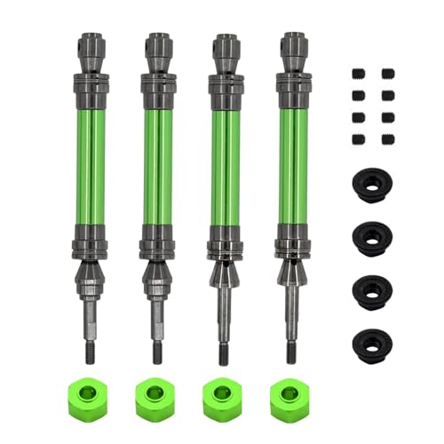 YXIUEYINGE 1 Set RC Car Metal CVD Front and Rear Drive Shafts 1/10 for Trax-xas Slash for Rustler for Stampede for Hoss VXL 4X4 Upgrade Parts(Green) von YXIUEYINGE