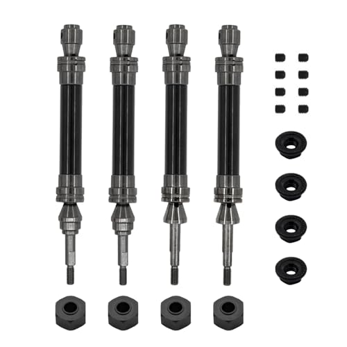 YXIUEYINGE 1 Set RC Car Metal CVD Front and Rear Drive Shafts 1/10 for Trax-xas Slash for Rustler for Stampede for Hoss VXL 4X4 Upgrade Parts(Silver) von YXIUEYINGE