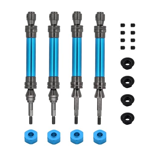 YXIUEYINGE 1 Set RC Car Metal CVD Front and Rear Drive Shafts 1/10 for Trax-xas Slash for Rustler for Stampede for Hoss VXL 4X4 Upgrade Parts(Sky Blue) von YXIUEYINGE