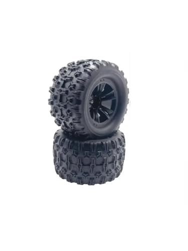 YXIUEYINGE 1 stück/2 stücke Gummi Räder/Reifen/Reifen for MJX for Hyper Go 10208 1/10 RC Autos R/C LKW(Black 2pcs) von YXIUEYINGE