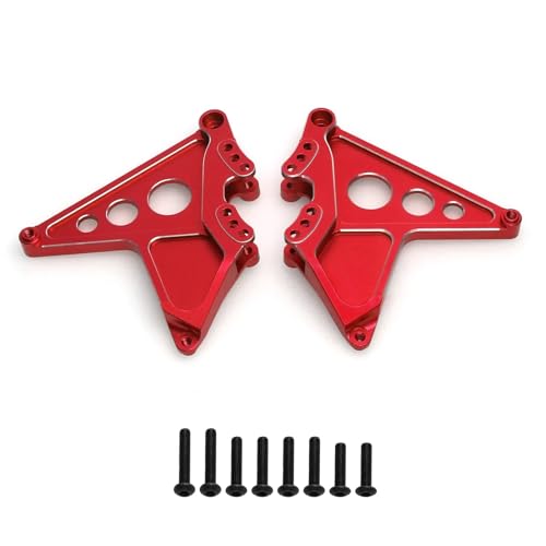 YXIUEYINGE 2 Stück Metall-Stoßdämpferhalterungen hinten Stoßdämpferturm 8538 8538X for Trax-xas Unlimited Desert Racer for UDR 1/7 RC-Auto-Upgrade-Teile-Zubehör(Rood) von YXIUEYINGE