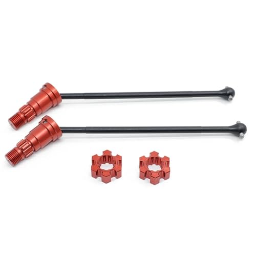 YXIUEYINGE 2Pcs Metall Vorne Hinten Antriebswelle CVD for Trax-xas X-Maxx XMAXX 6S 8S 1/5 RC for Monster Truck Upgrade Teile Zubehör(Rood) von YXIUEYINGE