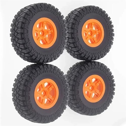YXIUEYINGE 4 Stück RC Auto HQ727 Slash 4WD Kunststoffrad Gummireifen 120 mm for 1/10 Short Course Truck RC Auto for RE-MO for HOB-by for Trax-xas(Orange) von YXIUEYINGE