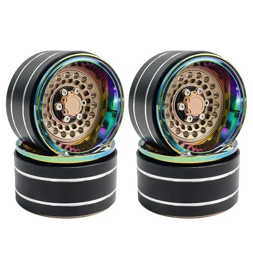 YXIUEYINGE 4 Stück superschwere und Tiefe Aluminium-Beadlock-Felgen mit 1,9 Zoll for 1/10 RC Crawler SCX10 TRX4 VS4-10 for Gen8 (rs)(Bronze Color) von YXIUEYINGE