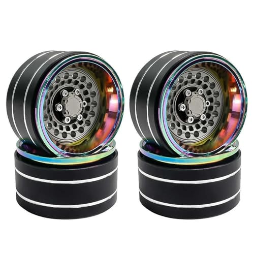 YXIUEYINGE 4 Stück superschwere und Tiefe Aluminium-Beadlock-Felgen mit 1,9 Zoll for 1/10 RC Crawler SCX10 TRX4 VS4-10 for Gen8 (rs)(Titanium Color) von YXIUEYINGE