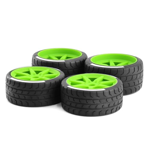 4 stücke 53/107 42/100 Reifen 17mm Rad Hex for ARR-ma 1/7 for Felony for FSR Modell for GT RC Auto Upgrade Teile(Green) von YXIUEYINGE