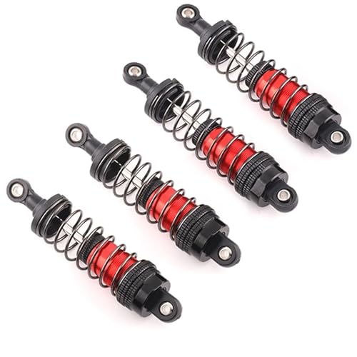 YXIUEYINGE 4 stücke 75mm 81mm Metall Stoßdämpfer Dämpfer for MJX 16207 16208 for SCY 16101 16102 for Wltoys 144001 124019 for HBX 16889 RC Auto(Rood) von YXIUEYINGE