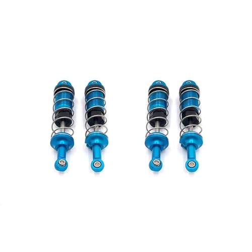 YXIUEYINGE 4 stücke Metall Öl Stoßdämpfer Dämpfer for SCY 16101 16102 16103 1/16 RC Auto Upgrade Teile Zubehör(Blauw) von YXIUEYINGE