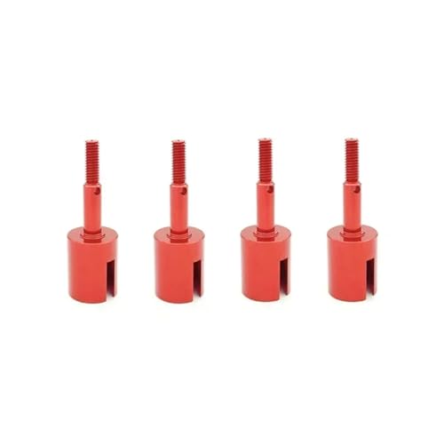 YXIUEYINGE 4 stücke Metall Rad Achse Rad Tasse for Tam-iya TT01 TT02 TT02B TT02D TT02E 1/10 RC Auto Upgrades Teile Zubehör(Rood) von YXIUEYINGE