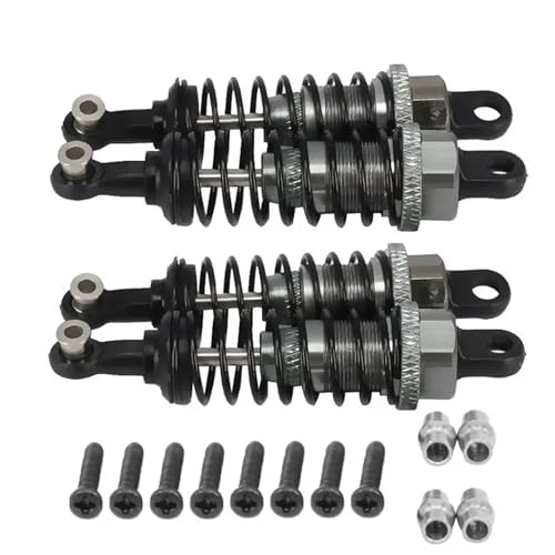 YXIUEYINGE 4-teiliger Aluminium-Stoßdämpfer montiert Ersatz for 1/18 for WLtoys A959 RC Auto A969 A979 K929 A949-55 Upgrade-Teile(Titanium) von YXIUEYINGE