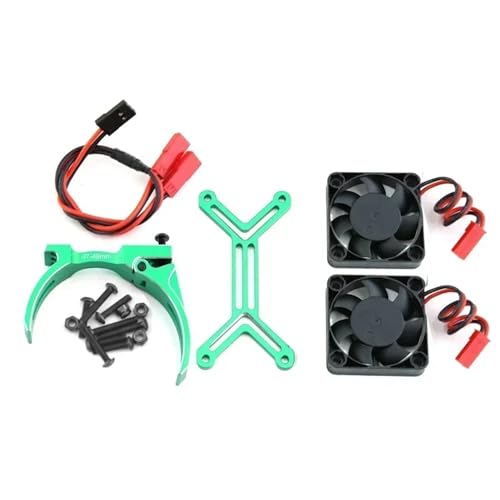 YXIUEYINGE 4985 1717 Motorkühlkörper Dual-Lüfter-Kühlkörper 47-49 mm for 1/5 X-MAXX XRT for ARR-ma for Kraton for Outcast RC-Auto-Upgrade-Teile(Green) von YXIUEYINGE
