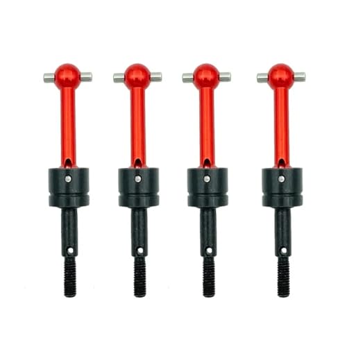 YXIUEYINGE 4PCS Aluminium CVD Antriebswelle Set for Tam-iya T01/TT02 1/10 RC Flache Drift Auto Universal Upgrades Getriebe Welle Reapair Teile(Rood) von YXIUEYINGE