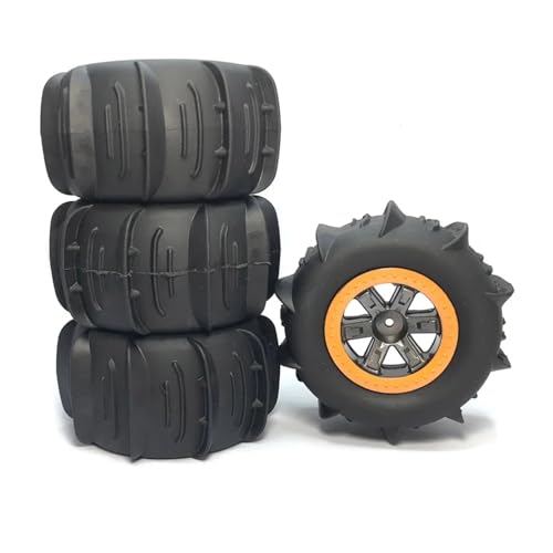 YXIUEYINGE 4PCS Hex Rad Felgen Modifizierte Schnee Reifen Strand Rad for 1/10 RC for Monster Truck Auto 9125 9155 9156 s920 S921 104009 Upgrate Teile von YXIUEYINGE