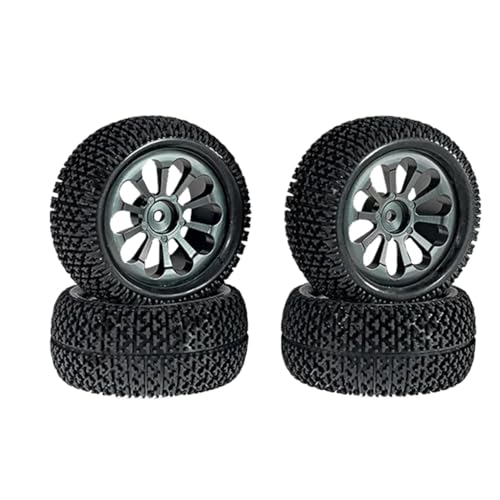 YXIUEYINGE 4Pcs 86mm Metall Felge Reifen Reifen for Wltoys 144001 124019 A959 SCY 16101 for MJX 14209 16207 Q130A RC Auto Upgrade Teile(Titanium Color) von YXIUEYINGE