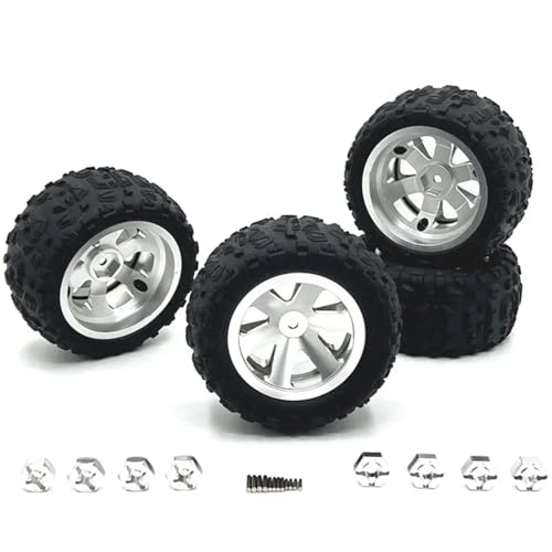 YXIUEYINGE 86 mm Metallfelgen, Reifen, Rallye-Räder for MJX 16207 08–09–10 14210 for WLtoys 1/16 A959 144001 10 1/12 124017–18–19(Silver) von YXIUEYINGE