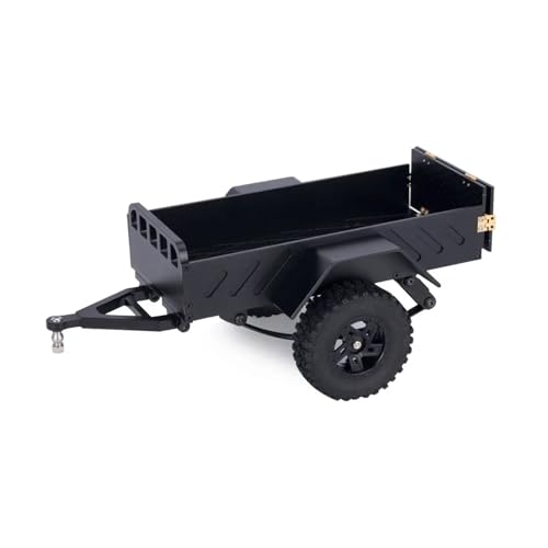 YXIUEYINGE Aus Aluminium gefertigter Nutzanhänger mit Kugelkopfwerkzeug for kleine RC-Crawler im Maßstab 1/18 1/24 TRX4M FCX18 for Redcat Ascent-18 SCX24(Zwart) von YXIUEYINGE