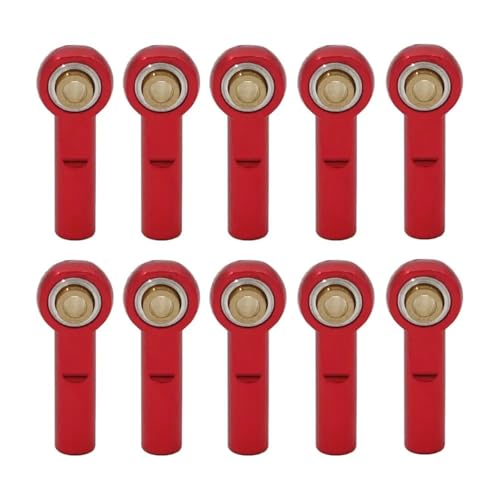 YXIUEYINGE M3 Metall Pleuel Spurstangenkopf Kugelgelenk Ende 1/10 RC Auto Teile Boot Flugzeug Teile for Axial SCX10 II D90 D110 for Tam-iya CC01(Red 10pcs) von YXIUEYINGE