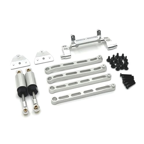 YXIUEYINGE MN168 MN82 MN78 Metall Chassis Link Stange Zugstange Servo Halterung Öl Stoßdämpfer Kit 1/12 RC Auto Upgrade Teile zubehör(Silver) von YXIUEYINGE