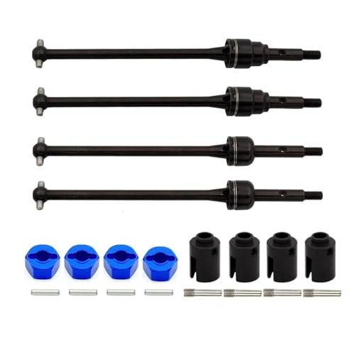 YXIUEYINGE Metal CVD Steel Front/Rear Drive Shaft 1/10 for Trax-xas Slash Rustler for Stampede for Hoss VXL 4X4 2WD RC Car Upgrade Parts Accessories(Black Front and Rear) von YXIUEYINGE