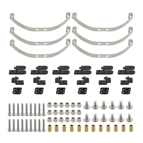 YXIUEYINGE Metal Steel Leaf Spring Suspension Kit for WPL B1 B14 B-14 B16 B24 B-24 C14 C-14 C24 C-24 B16 6x6 4x4 1/16 Military Truck Parts(Black 6WD) von YXIUEYINGE