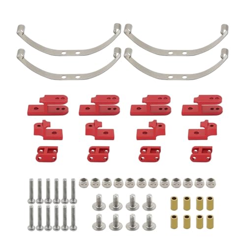YXIUEYINGE Metal Steel Leaf Spring Suspension Kit for WPL B1 B14 B-14 B16 B24 B-24 C14 C-14 C24 C-24 B16 6x6 4x4 1/16 Military Truck Parts(Red 4WD) von YXIUEYINGE