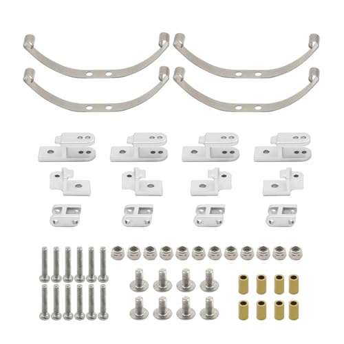 YXIUEYINGE Metal Steel Leaf Spring Suspension Kit for WPL B1 B14 B-14 B16 B24 B-24 C14 C-14 C24 C-24 B16 6x6 4x4 1/16 Military Truck Parts(Silver 4WD) von YXIUEYINGE