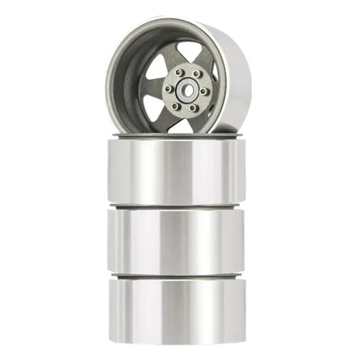 YXIUEYINGE Metall 1,9" Beadlock-Felge Deep Dish Hub for 1/10 RC Crawler Car TRX4 Axial SCX10 90046 UTB18 (W1948)(Light Grey) von YXIUEYINGE