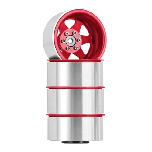 YXIUEYINGE Metall 1,9" Beadlock-Felge Deep Dish Hub for 1/10 RC Crawler Car TRX4 Axial SCX10 90046 UTB18 (W1948)(Rood) von YXIUEYINGE