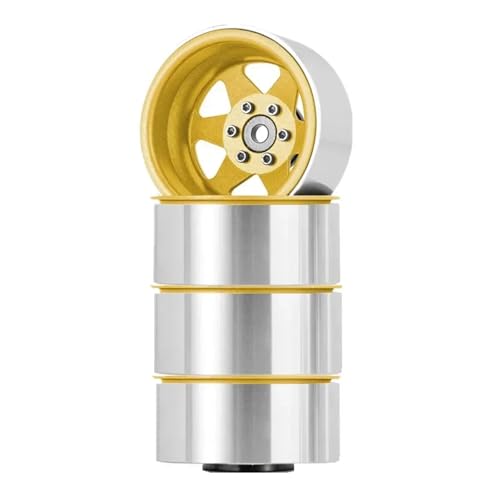 YXIUEYINGE Metall 1,9" Beadlock-Felge Deep Dish Hub for 1/10 RC Crawler Car TRX4 Axial SCX10 90046 UTB18 (W1948)(Yellow) von YXIUEYINGE