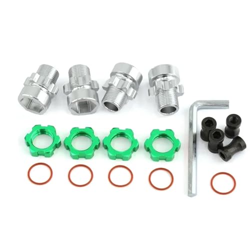 YXIUEYINGE Metall 12mm bis 17mm Splined Rad Hex Hub Adapter for Trxs Slash 2wd for Rustler for Stampede for Bandit 4WD RC Auto Teile(Green) von YXIUEYINGE