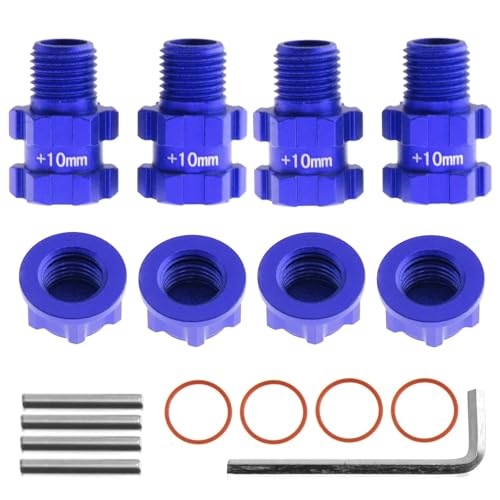 YXIUEYINGE Metall 14mm bis 17mm Splined Rad Hex Nabe Adapter for 1/10 for ARR-MA 3S for SENTON for VORTEKS for Typhon RC Auto Upgrade Teile(Blauw) von YXIUEYINGE