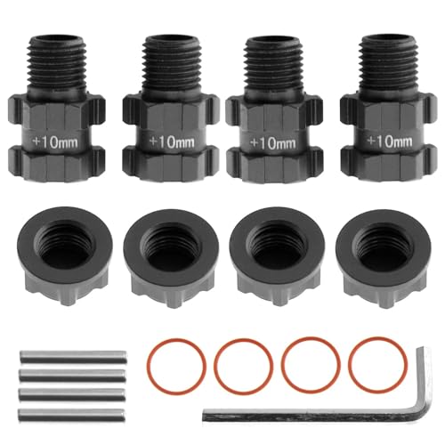 YXIUEYINGE Metall 14mm bis 17mm Splined Rad Hex Nabe Adapter for 1/10 for ARR-MA 3S for SENTON for VORTEKS for Typhon RC Auto Upgrade Teile(Zwart) von YXIUEYINGE
