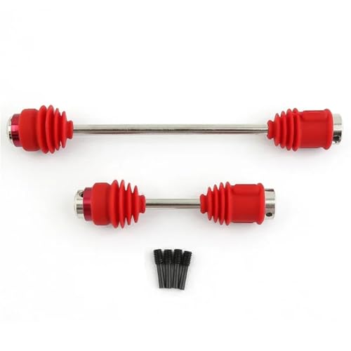 YXIUEYINGE Metall-Stahl-Mittelantriebswellen CVD-Antriebswelle mit Staubmanschetten 5151R for 1/10 for Trxs E-Maxx Emaxx Upgrades Teile Zubehör(Rood) von YXIUEYINGE