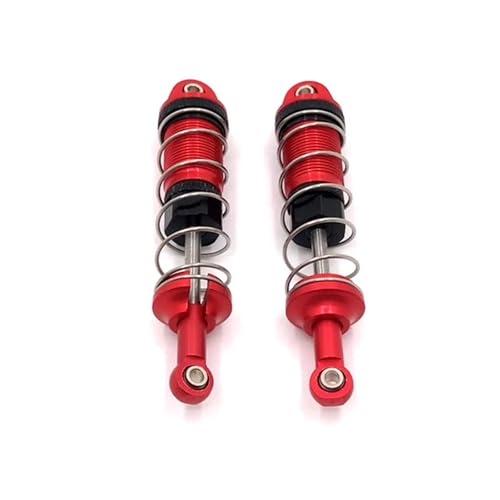 YXIUEYINGE Metall Upgrade Vorne und Hinten Hydraulische Externe Feder Stoßdämpfer for SCY 1/16 4WD RC Auto Ersatzteile(Rood) von YXIUEYINGE