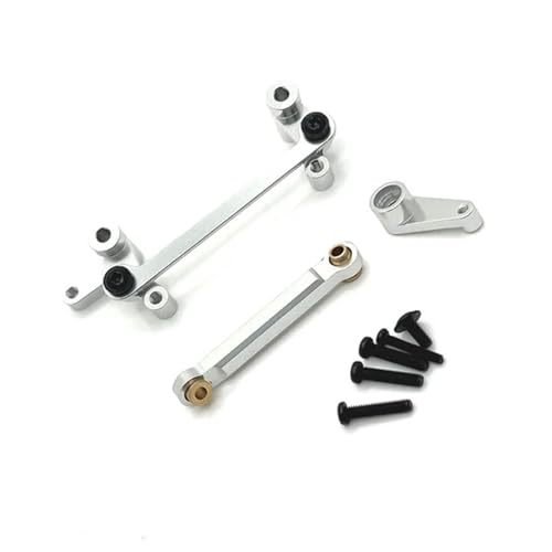 YXIUEYINGE Metall verbesserte Lenkgruppe Lenkarm Zugstange for WLtoys 1/14 144016 144018 RC Autoteile(Silver) von YXIUEYINGE
