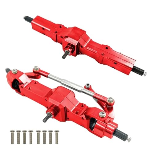 YXIUEYINGE RC Car Metal Front/Middle/Rear Axle Gearbox for WPL C14 C24 B14 B24 B16 B36 1/16 Tracked Truck Upgrade Parts Accessories(Red 4WD) von YXIUEYINGE