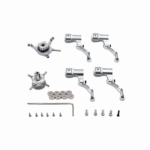 YXIUEYINGE RC Hubschrauber Taumelscheibensatz mit Lager Ersetzt Ersatzteil for WLToys K124 K170(Silver) von YXIUEYINGE
