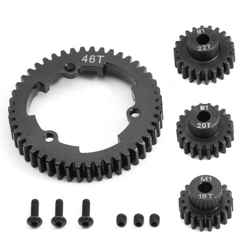 YXIUEYINGE Stahl 46T 50T 52T 54T Stirnrad mit M1 18 20 22T Ritzel 6447 6449 for Trax-xas 1/5 X-Maxx 1/10 E-Revo 2.0 VXL MAXX Upgrade-Teile(46T) von YXIUEYINGE
